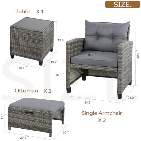 Light Gray Balcony Lounge Duo