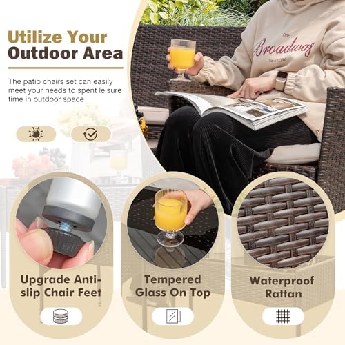 Classic Brown Four-Chair Balcony Ensemble