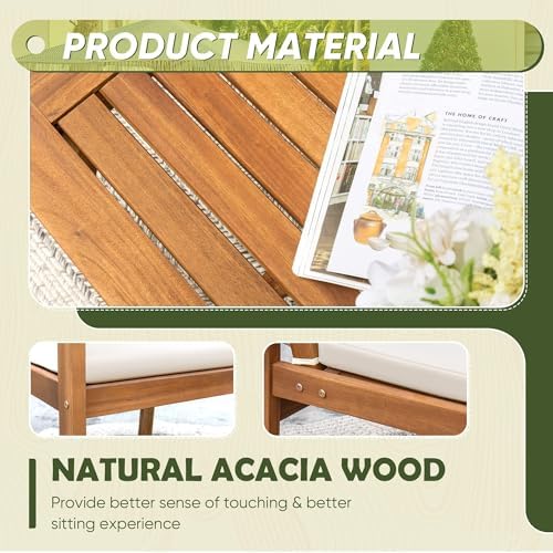 Natural Acacia Wood Terrace Seating Set