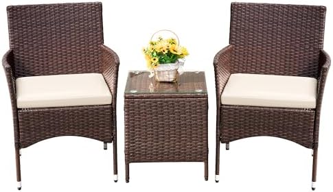 Minimalist Three-Piece Rattan Garden Trio