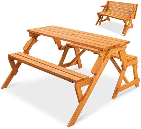 Convertible Wood Picnic Table and Bench