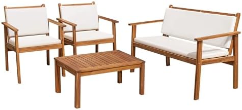 Natural Acacia Wood Terrace Seating Set