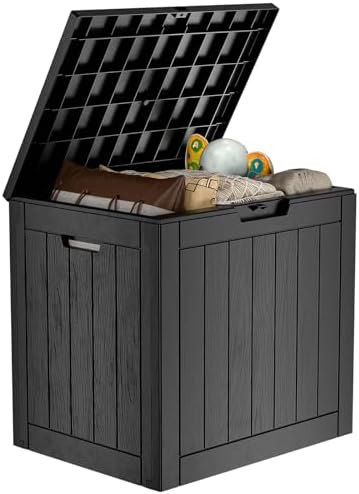 Compact 30-Gallon Lockable Deck Storage Box