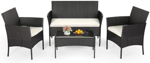 Sleek Black Modern Wicker Chat Collection