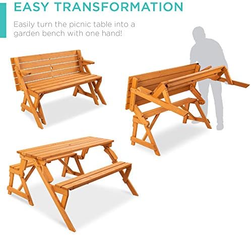 Convertible Wood Picnic Table and Bench