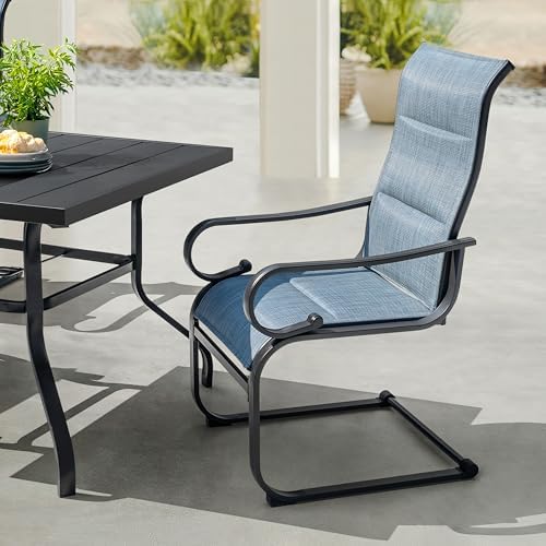 Blue Textilene Four-Seat Dining Set