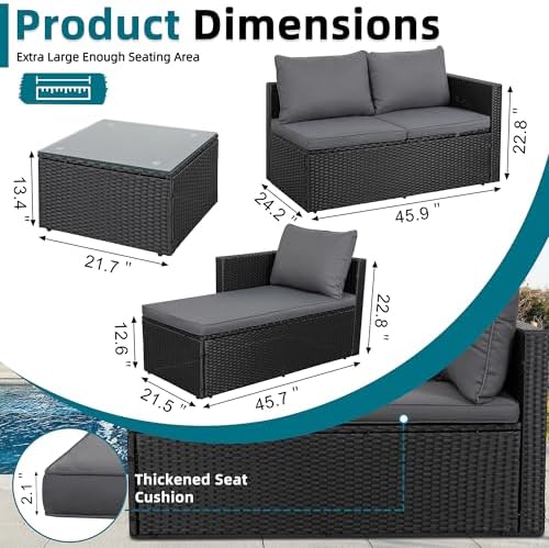 Black & Gray Three-Piece Sectional Sofa