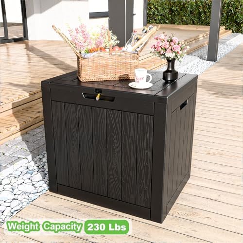 Compact 30-Gallon Lockable Deck Storage Box