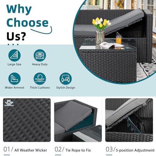 Black & Gray Three-Piece Sectional Sofa